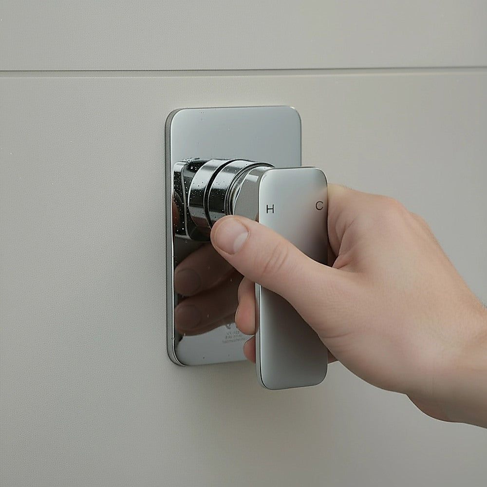 Single Square Shower Bath Mixer Tap Bathroom WATERMARK Approved in Chrome