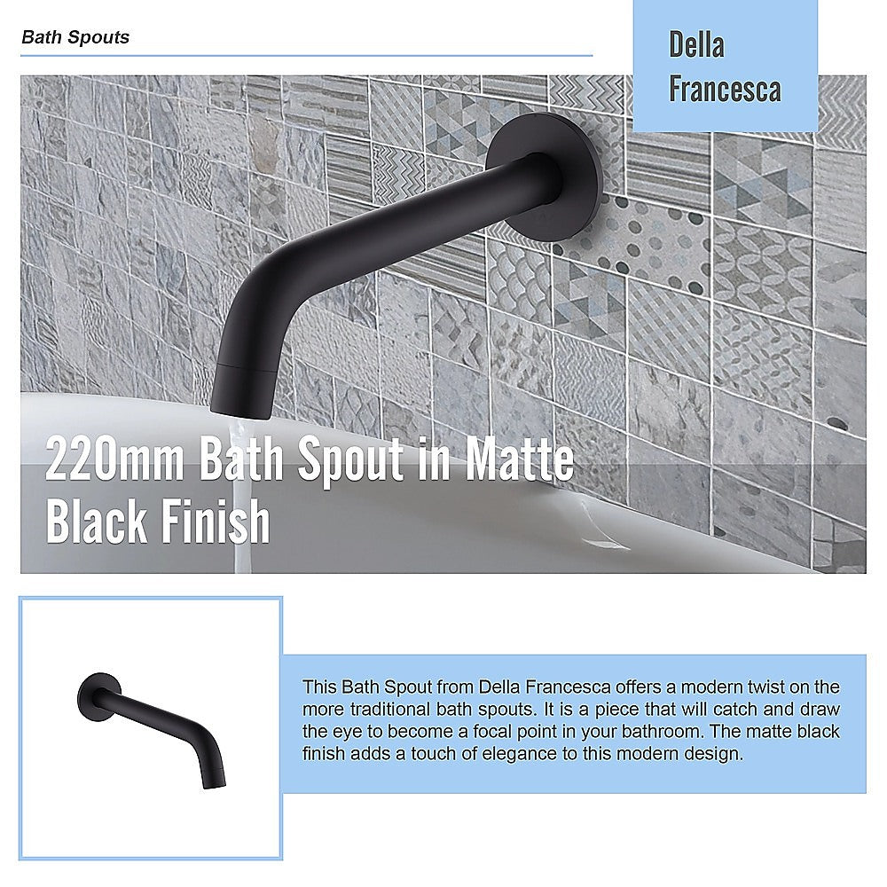 220mm Bath Spout in Matte Black Finish