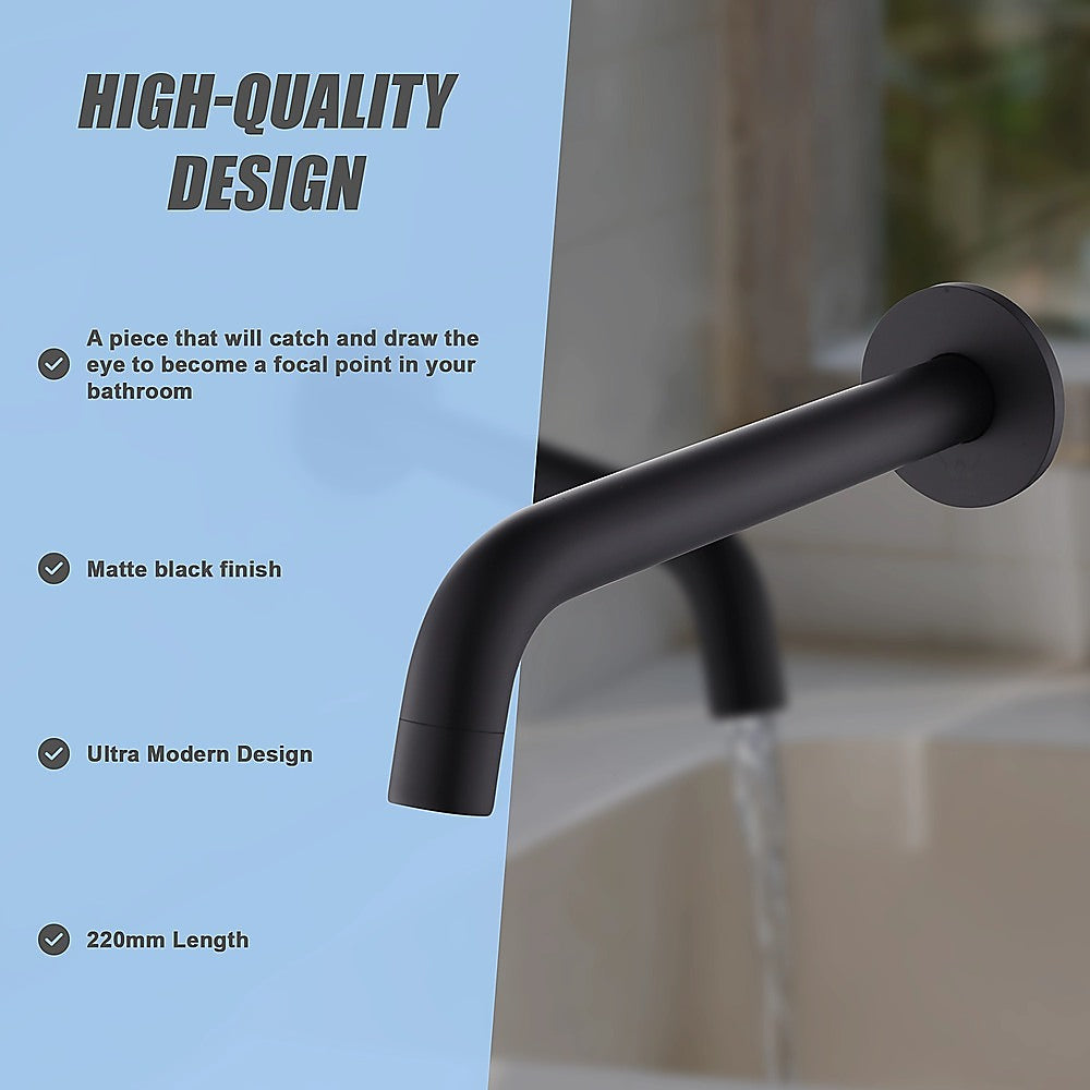 220mm Bath Spout in Matte Black Finish