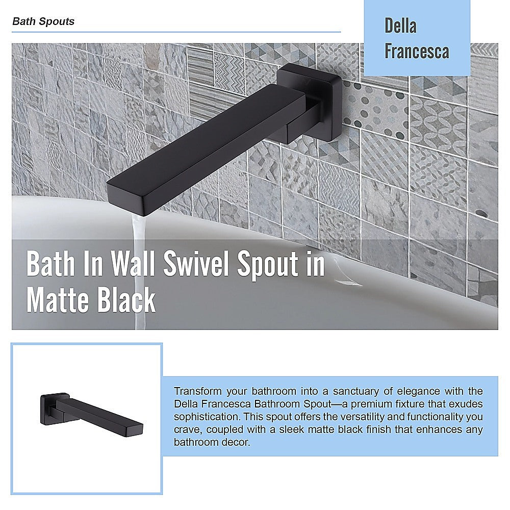 Bath In Wall Swivel Spout in Matte Black