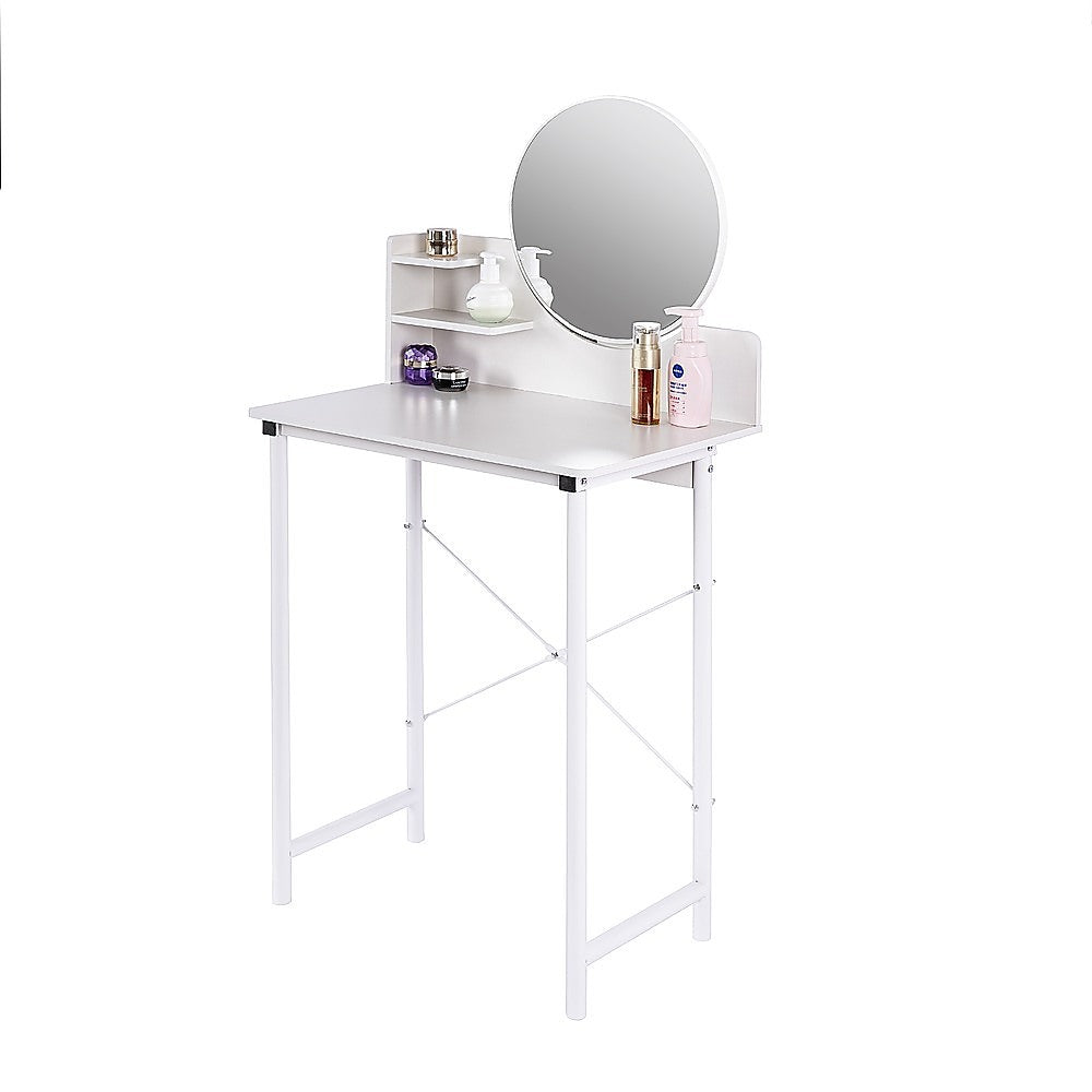 White Dressing Table with Mirror Makeup Vanity Desk for Bedroom