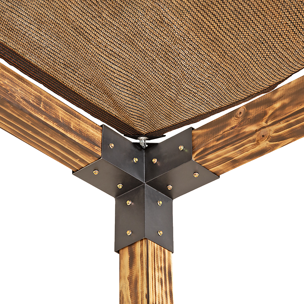 Roof Pergola Gazebo Shed Matte Black Steel Brackets and Coffee Screens DIY Kits