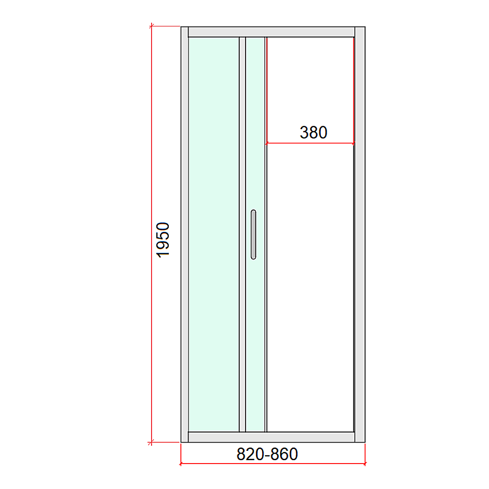 40mm Adjustable Contemporary Corner Sliding Black Shower Screen 86x92cm