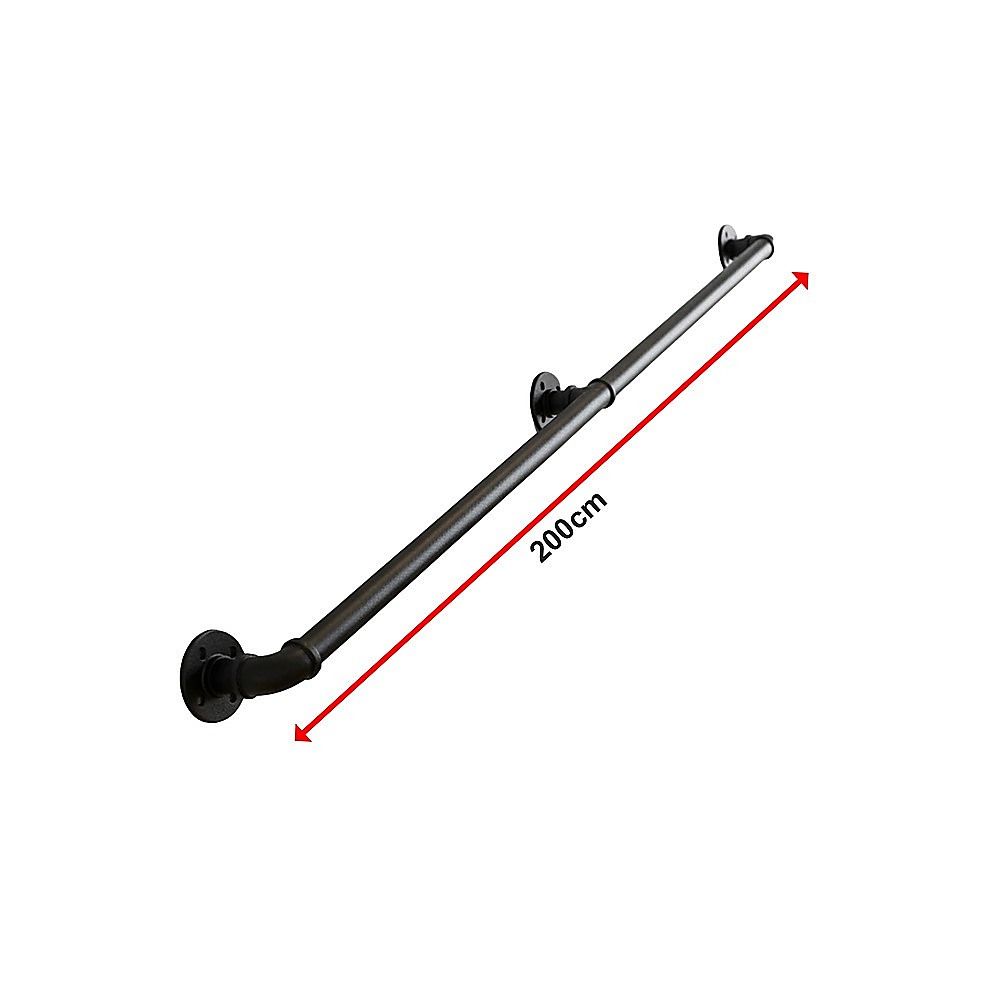 2m Handrail Stair Rail Grab Balustrade Staircase Banister + Installation Kit