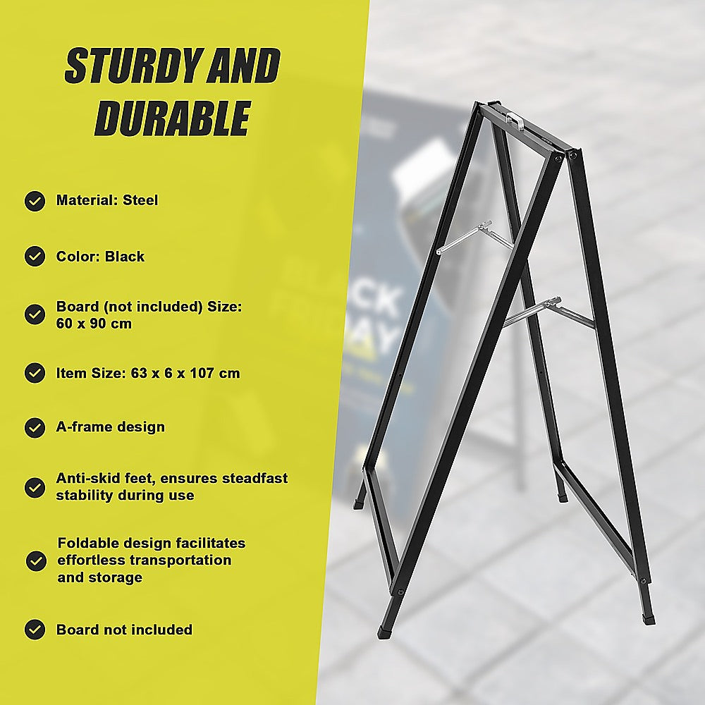 A-Frame Sign 60x90cm ??Outdoor Sidewalk Steel Poster Board Display Stand