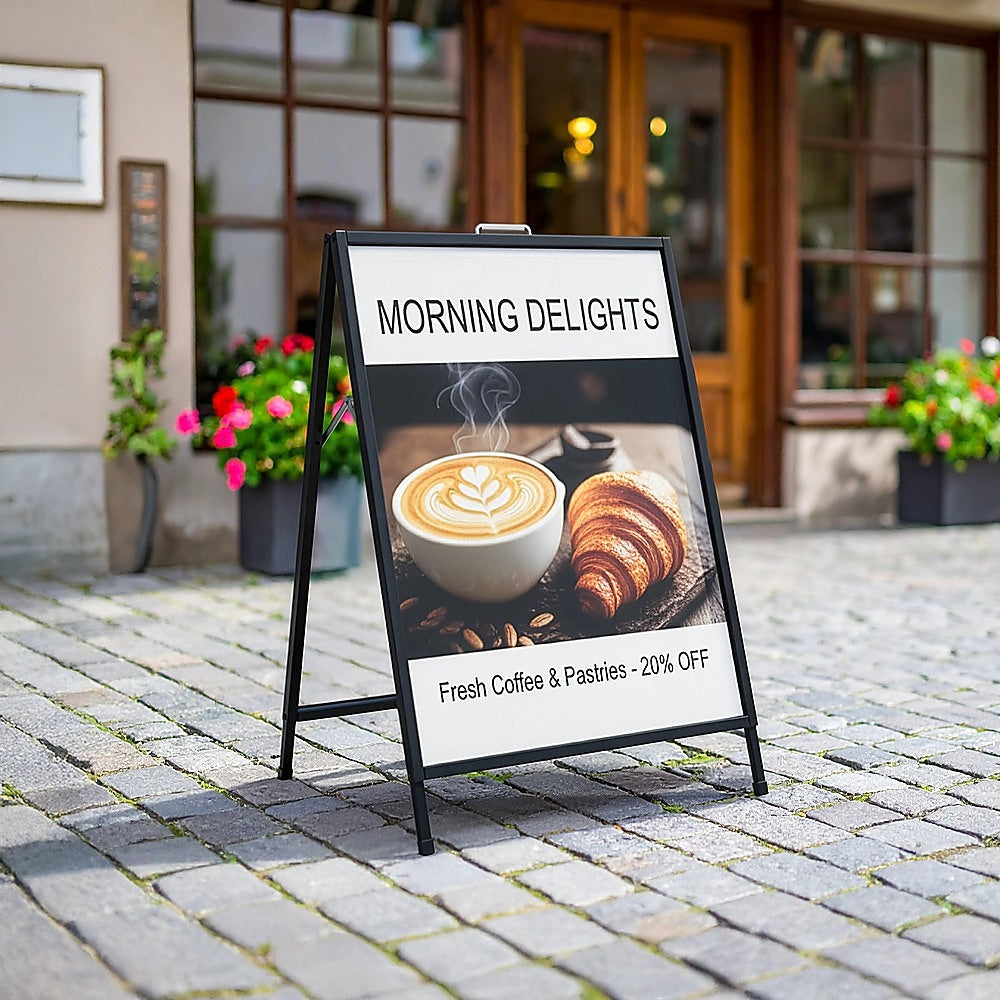 A-Frame Sign 60x90cm ??Outdoor Sidewalk Steel Poster Board Display Stand