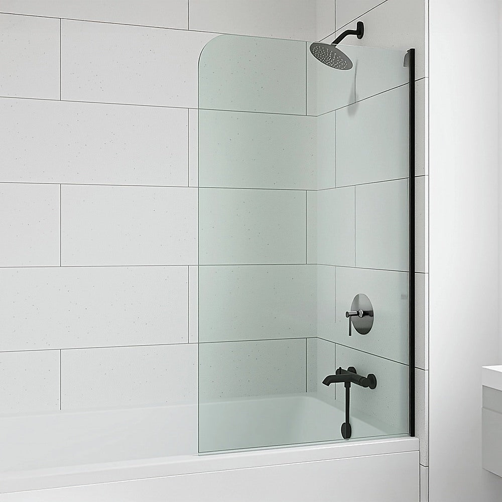 70cm Frameless Glass Bath Screen ??Modern Wall Channel in Nickel for Stylish Bathroom Upgrade