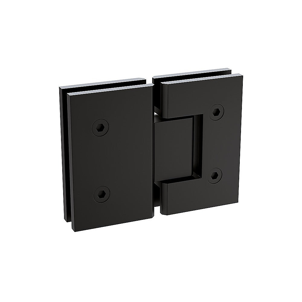 100cm Frameless Wall-to-Wall Shower Screen with Black Wall & Floor F Bracket, Brass Hinges & Square Knob Handle
