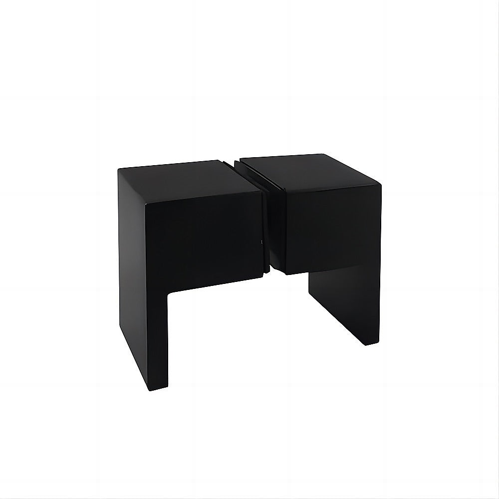 90cm Wall-to-Wall Frameless Shower Screen – Black Wall Channel with Brass Hinges & Square Double Pull Handle