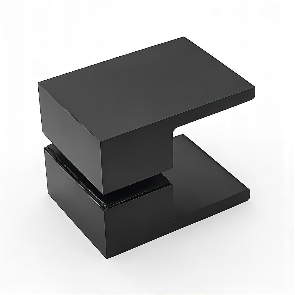 120x120cm Corner Frameless Shower Screen – Black Wall Channel with Brass Hinges & Square Double Pull Handle