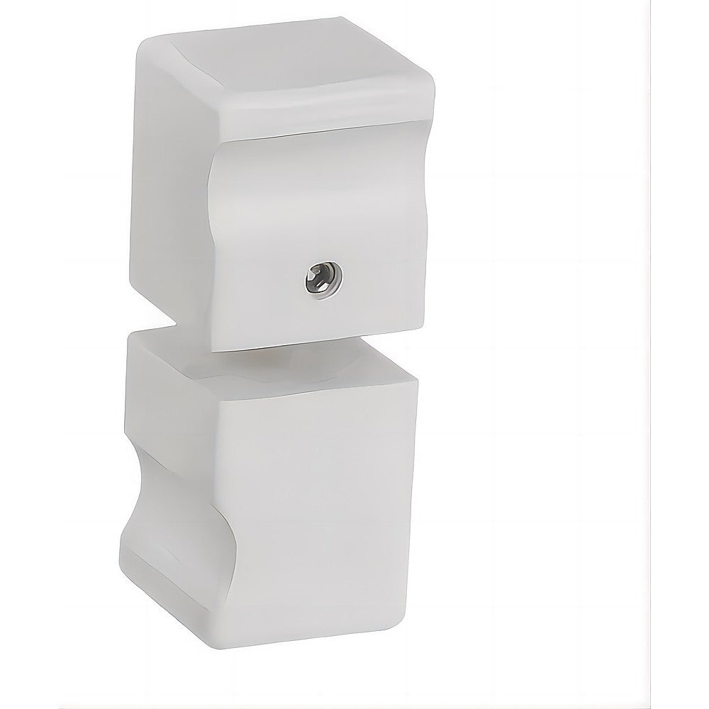 100x100cm Double Door Corner Shower Screen – Wall Channels with SS Hinges in White, Square Knob Handle