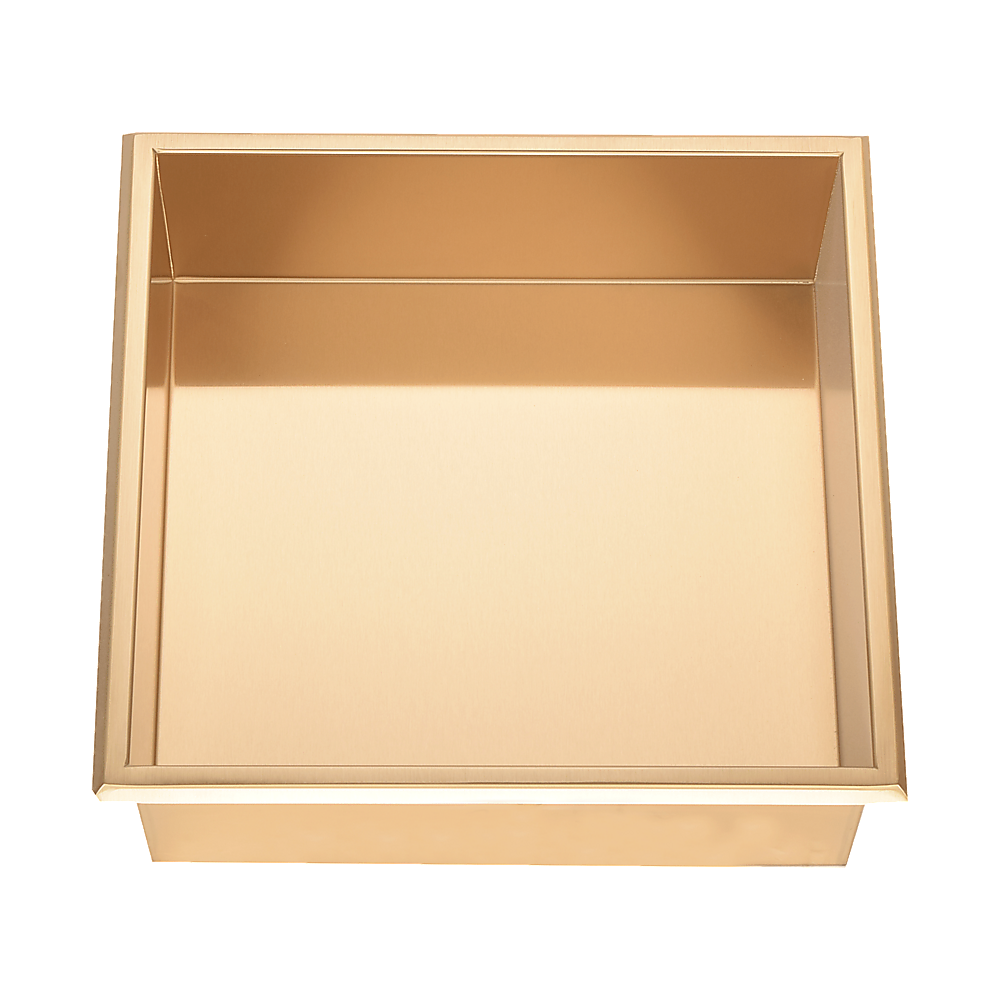 336 x 336 x 101mm Shower Niche Single Shelf Organizer No Tile Needed in Gold