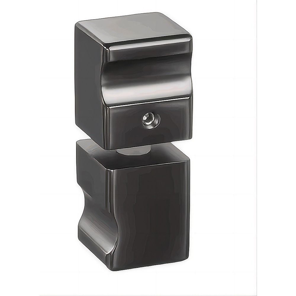 90cm Frameless Diamond Shower Screen – Gunmetal U-Brackets with SS Hinges & Square Knob Handle