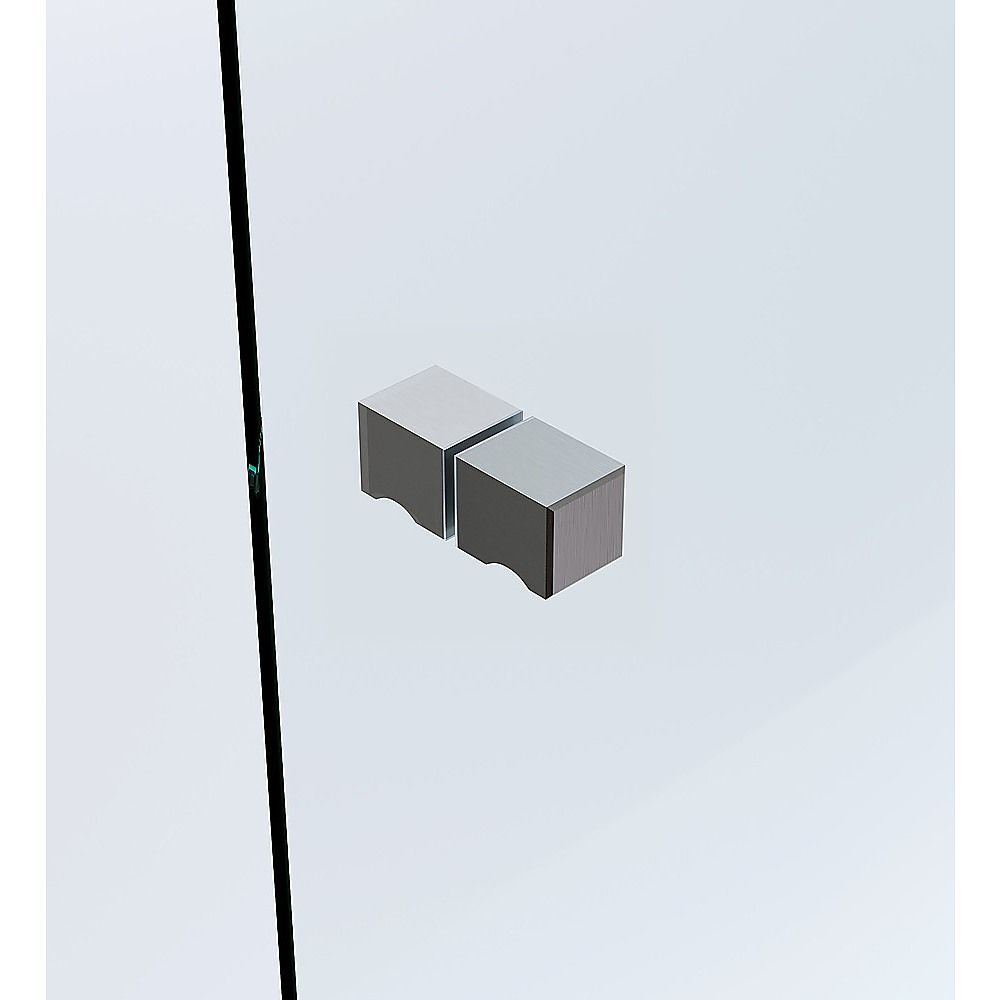 90cm Frameless Diamond Shower Screen – Gunmetal U-Brackets with SS Hinges & Square Knob Handle