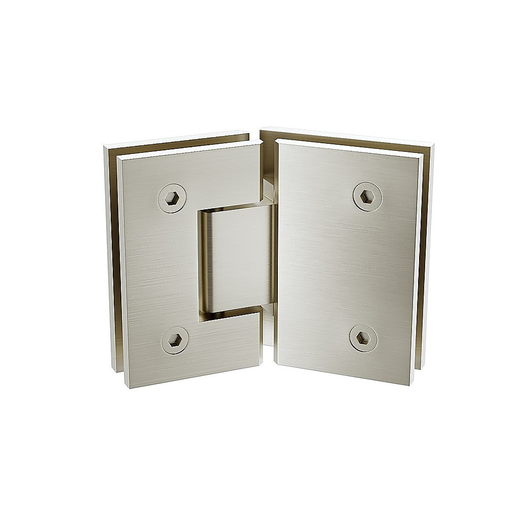 100cm Frameless Diamond Shower Screen – Nickel F-Brackets with SS Hinges & Square Knob Handle