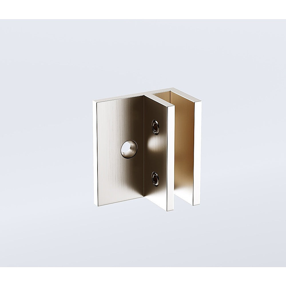 100cm Frameless Diamond Shower Screen – Nickel F-Brackets with SS Hinges & Square Knob Handle
