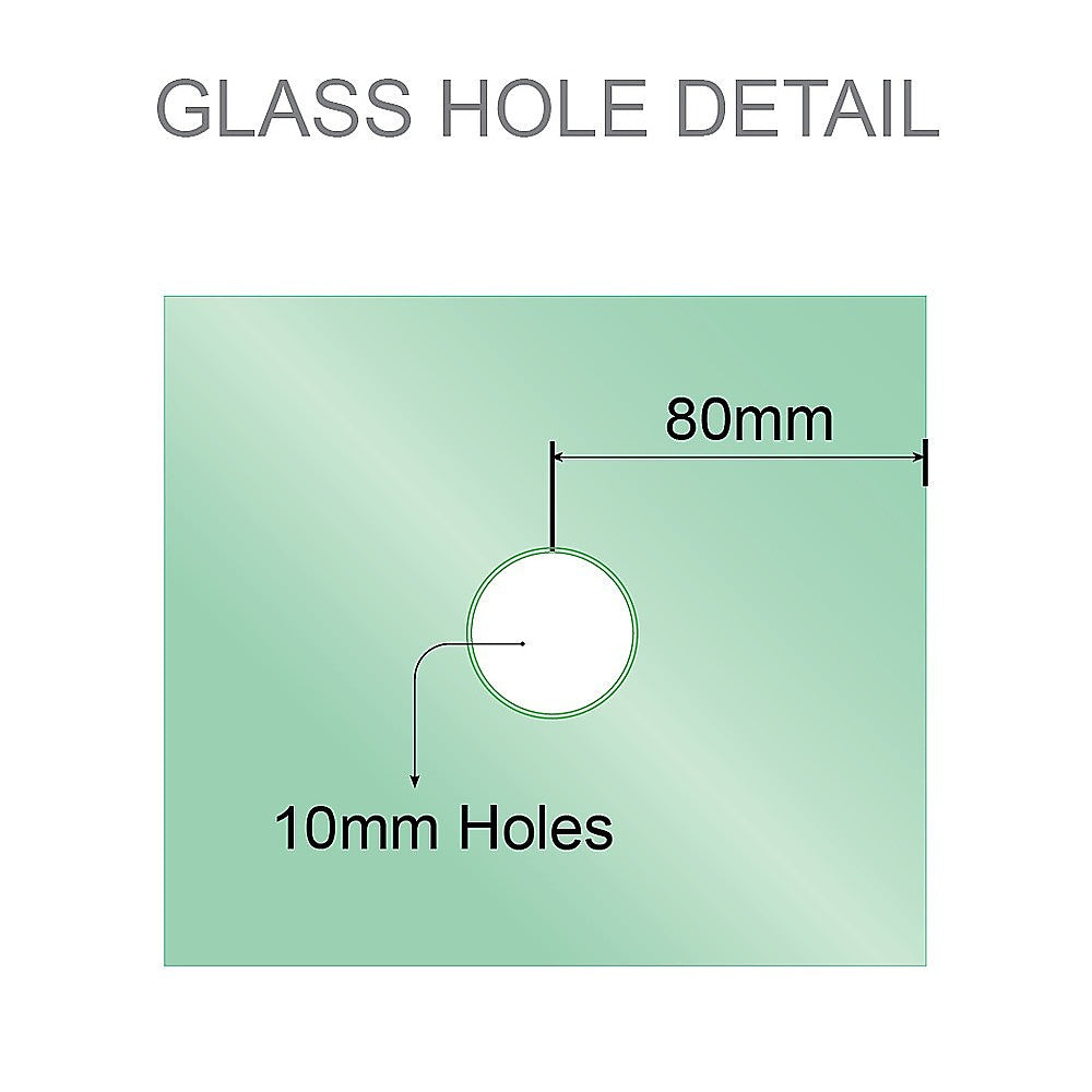 100cm Frameless Diamond Shower Screen – Gunmetal U-Brackets with SS Hinges & Square Knob Handle