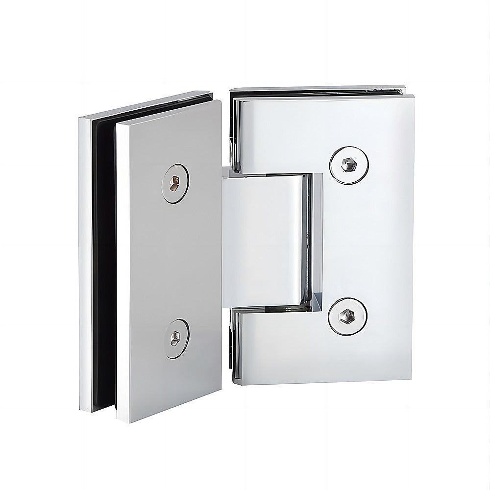 90cm Frameless Diamond Shower Screen – Channels with SS Hinges in Chrome, Square Knob Handles