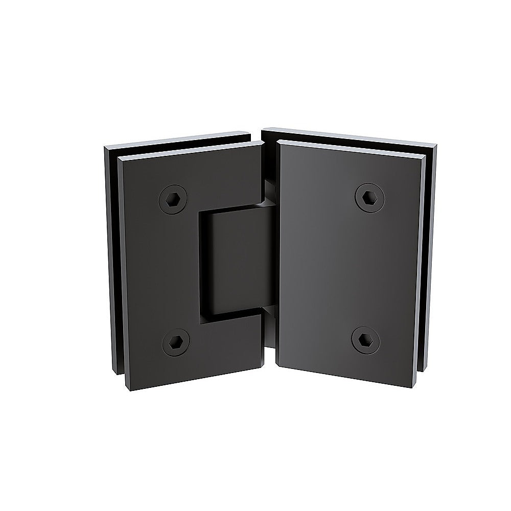100cm Frameless Diamond Shower Screen with Black Brackets and Brass Hinges, Round Knob Handle