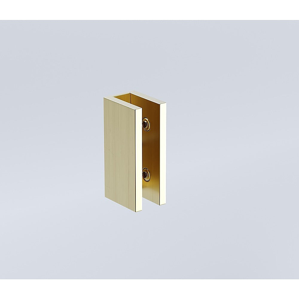 130cm Frameless Glass Sliding Shower Door – With Gold Rail and U-Brackets for Modern Bathrooms