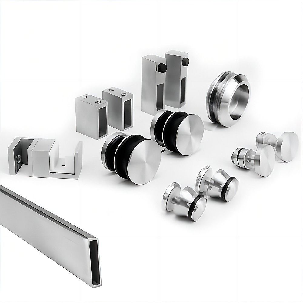 140x80cm Frameless Glass Sliding Corner Shower – With Nickel Rail and U-Brackets for Contemporary Bathrooms