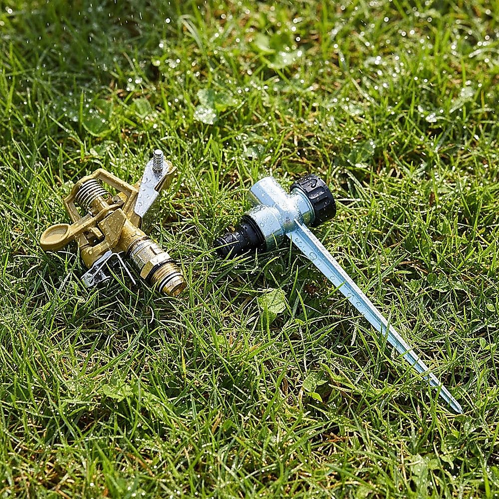 Easy to Install Irrigation Sprinkler 360 Degree Rotating Sprinkler Gun Zinc Alloy Adjustable Rocker Sprinkler