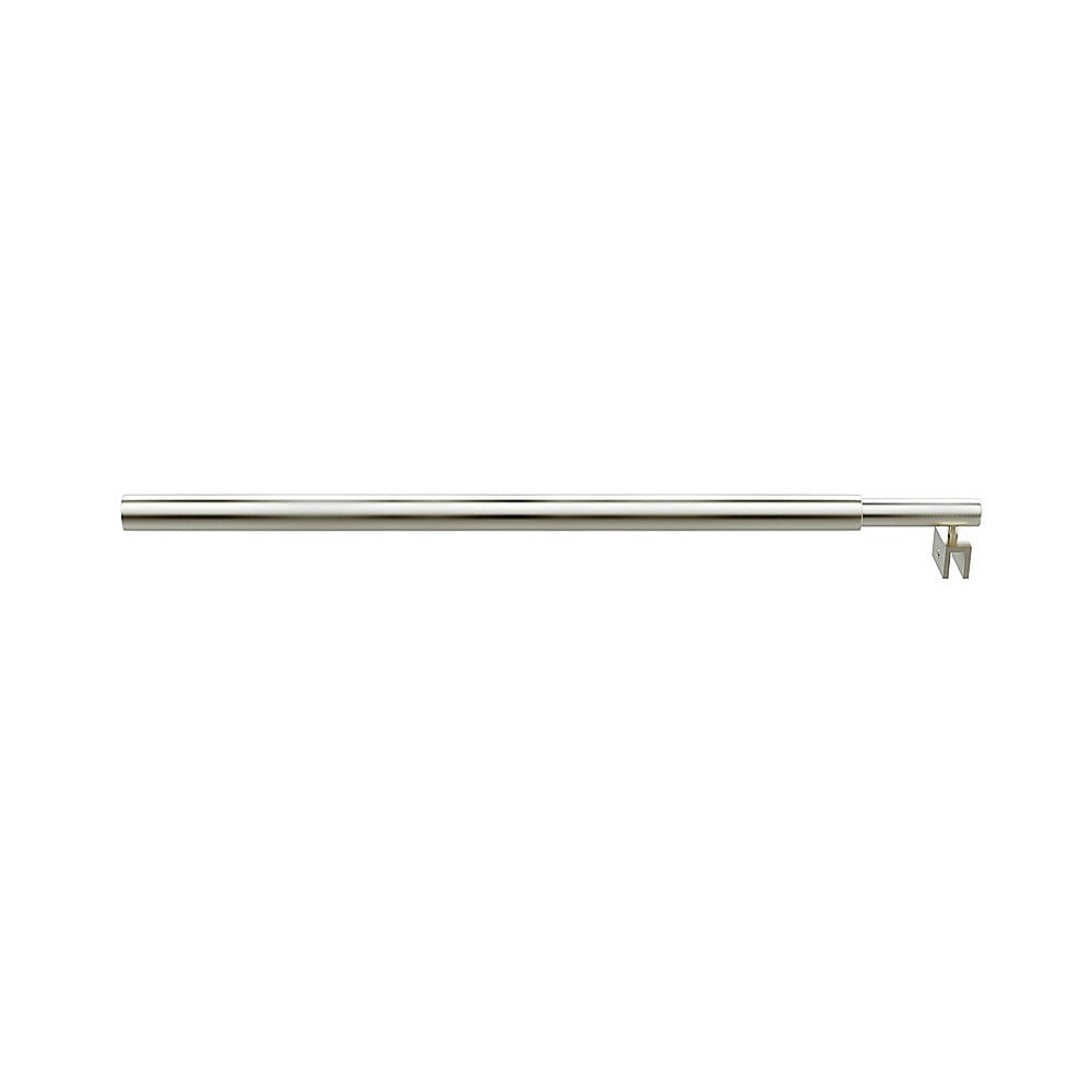 80cm Reeded Glass Shower Screen with Nickel F-Brackets and Round Pole