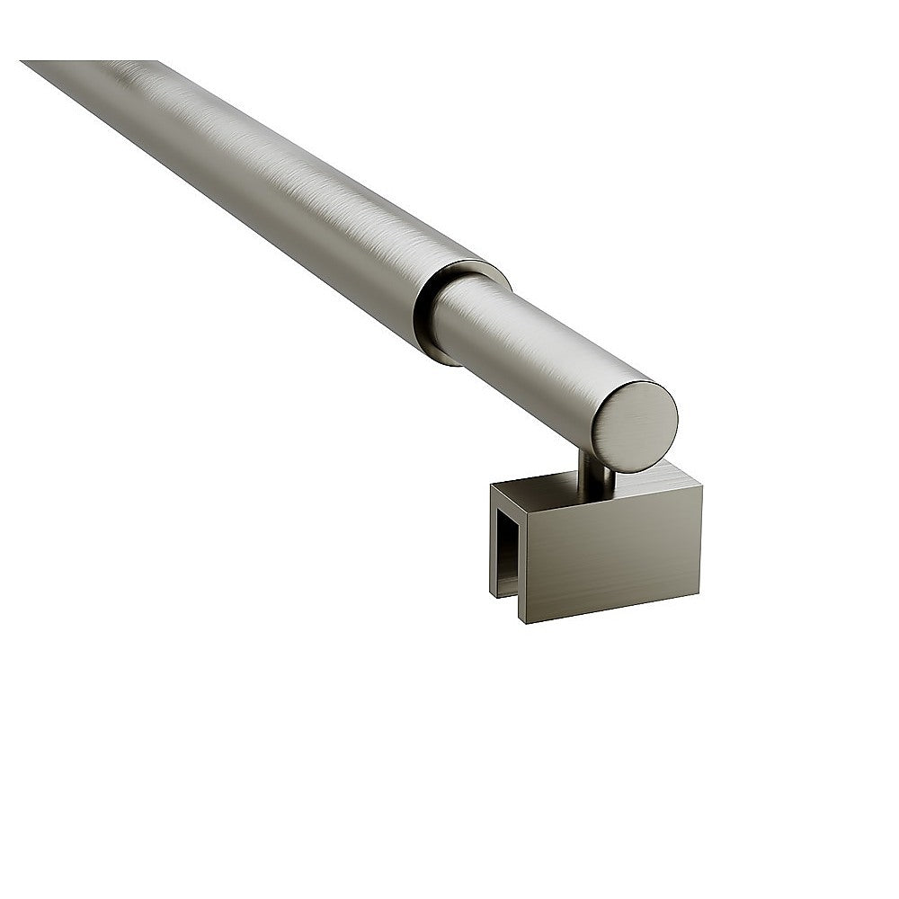 110cm Reeded Single Shower Glass Screen with Gunmetal U-brackets & Round Pole