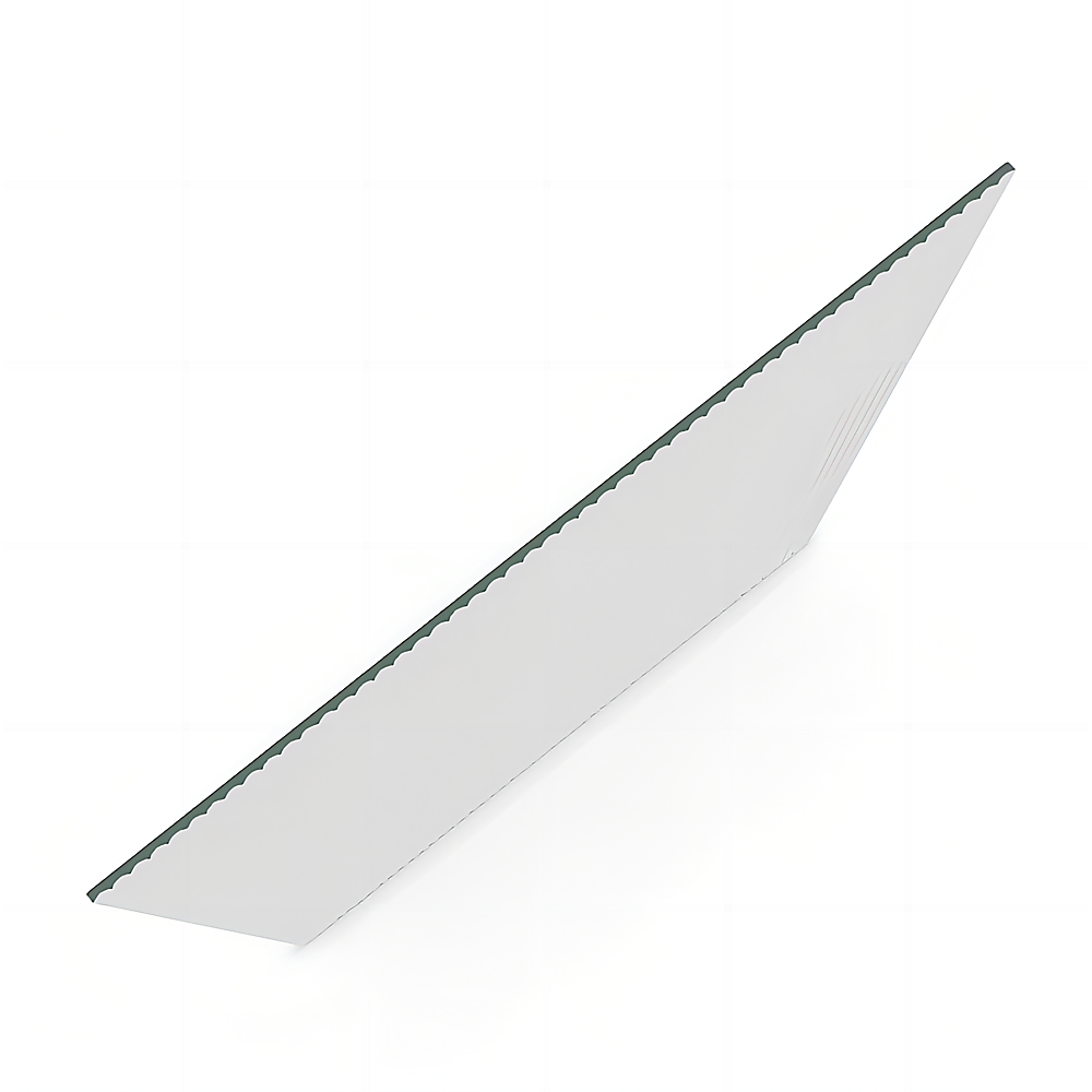 70cm Reeded Single Shower Glass Screen with White Wall Channel & Round Pole