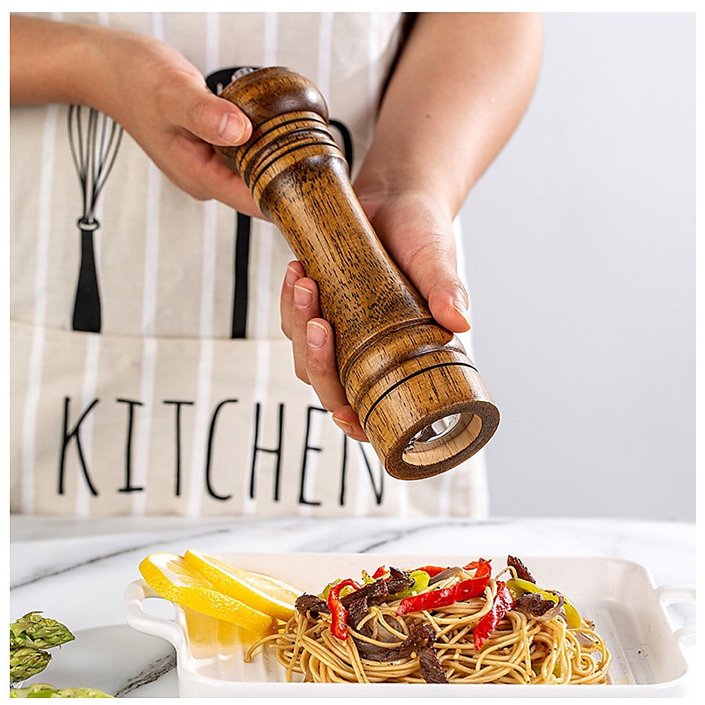 8 Wooden Salt and Pepper Grinder Adjustable Manual Wood Ceramic Core