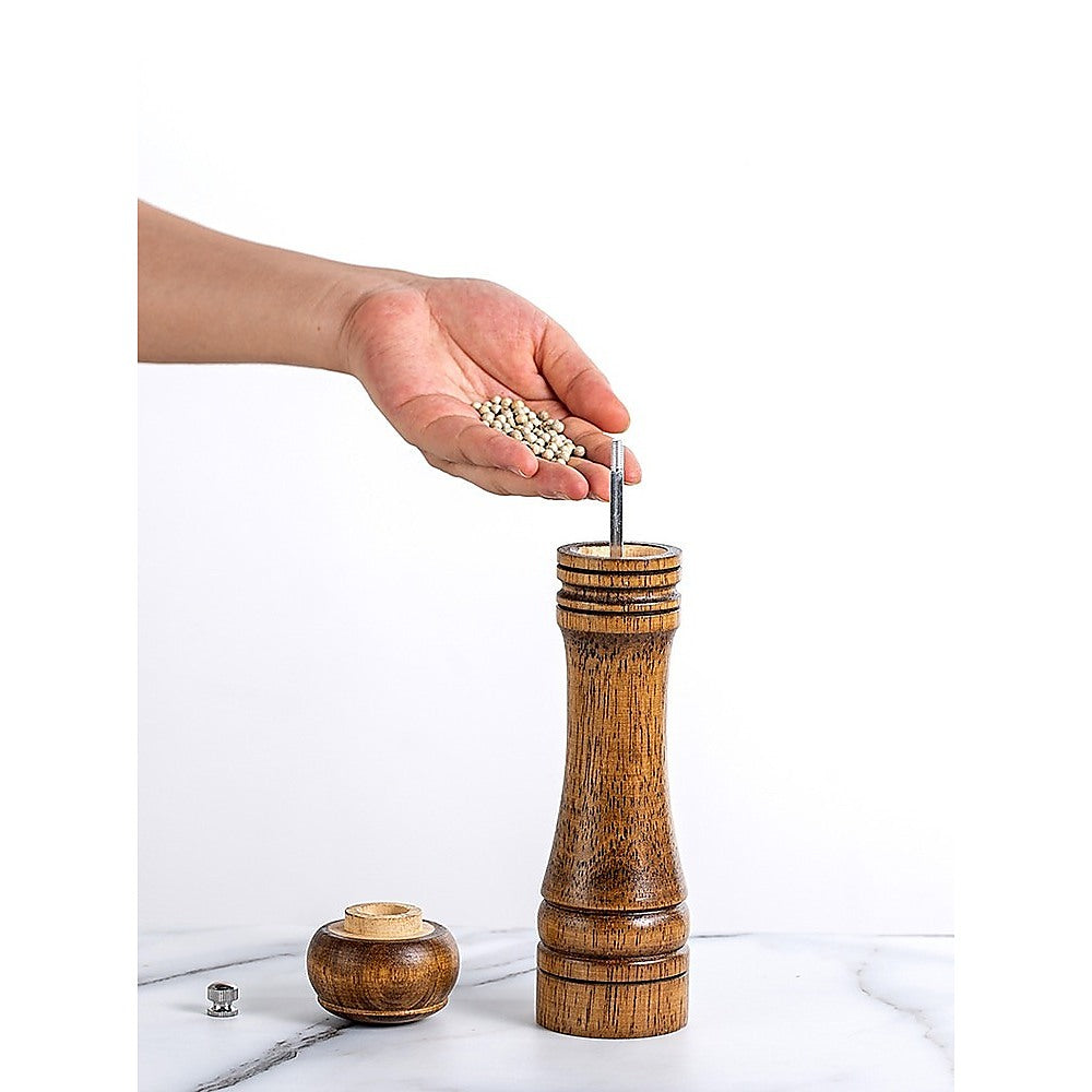 8 Wooden Salt and Pepper Grinder Adjustable Manual Wood Ceramic Core