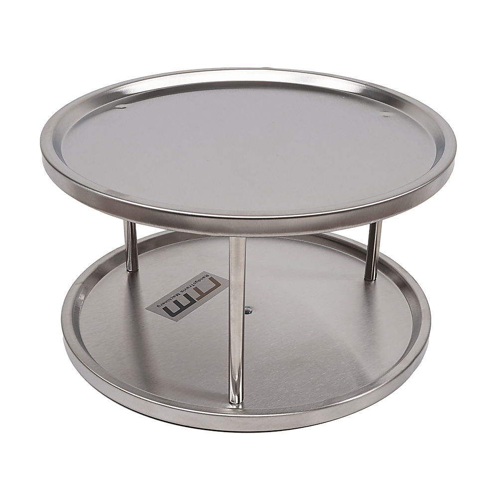 2-Tier Rack Lazy Susan Organiser Steel Kitchen Pantry Cabinet Storage