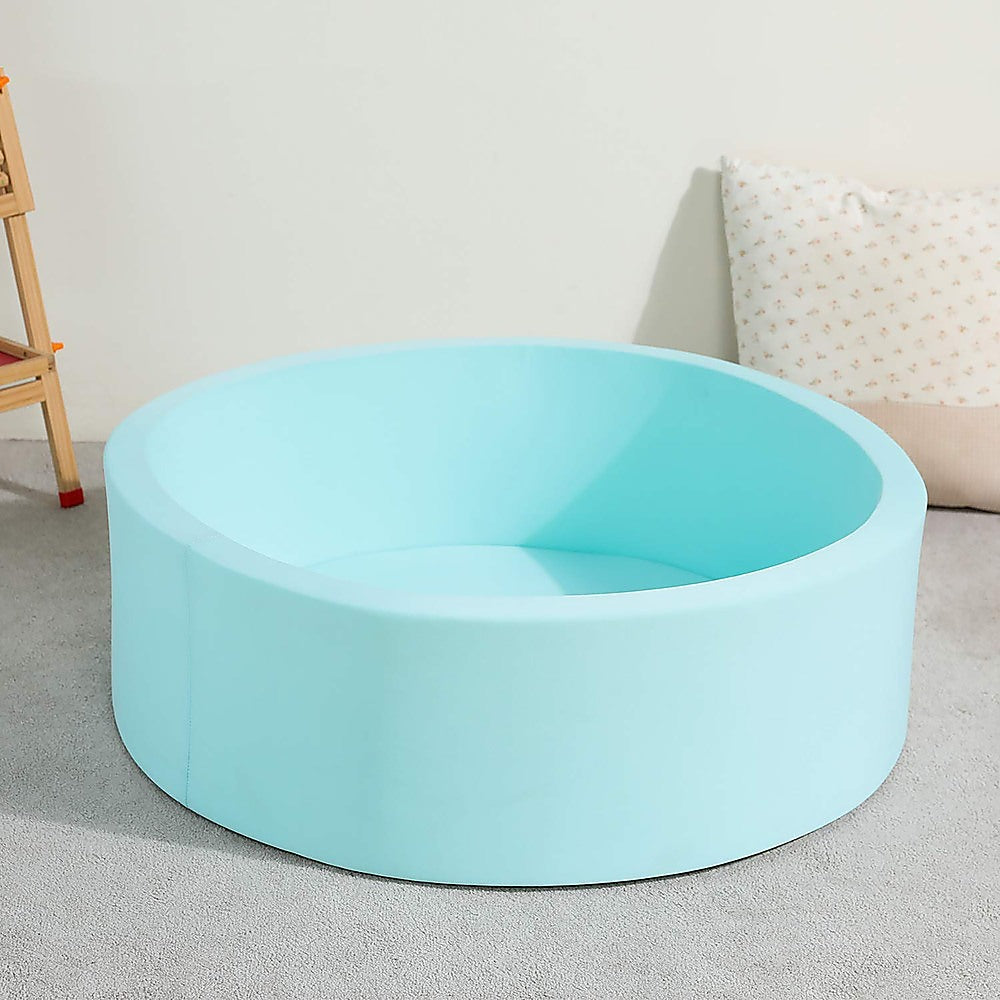 Round Ball Pit Playpen Enclosure Safe Blue Play Area for Babies and Toddlers, Indoor or Outdoor