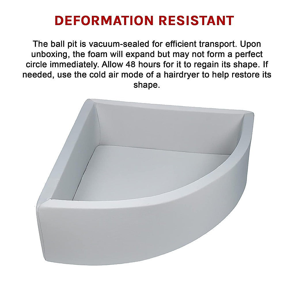 Corner Ball Pit Playpen Enclosure – Safe Grey Play Area for Babies and Toddlers, Indoor or Outdoor