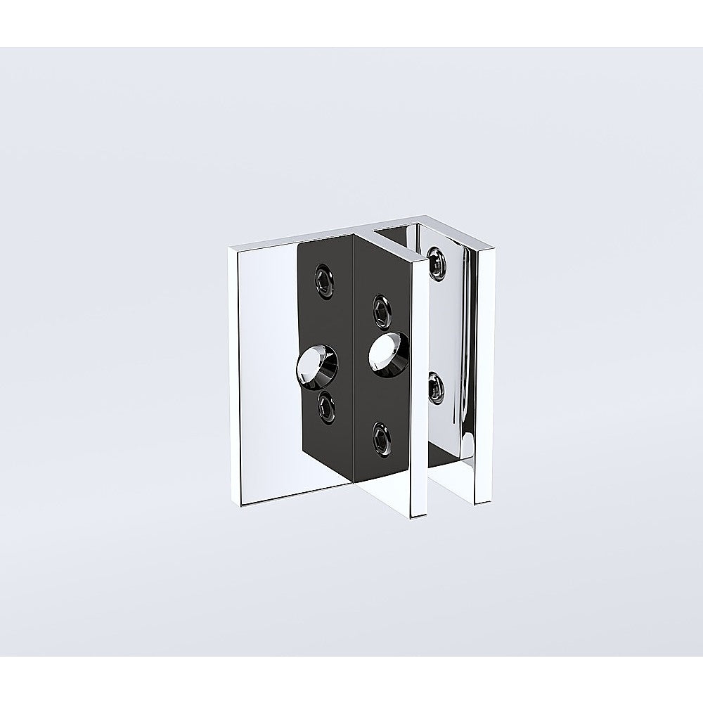 80x200cm Glass Shower Screen with Chrome F-brackets & Round Pole