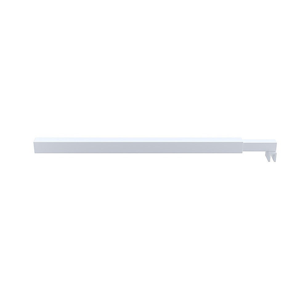100x210cm Glass Shower Screen with White Wall Channel and Square Pole – Sleek, Durable Bathroom Upgrade