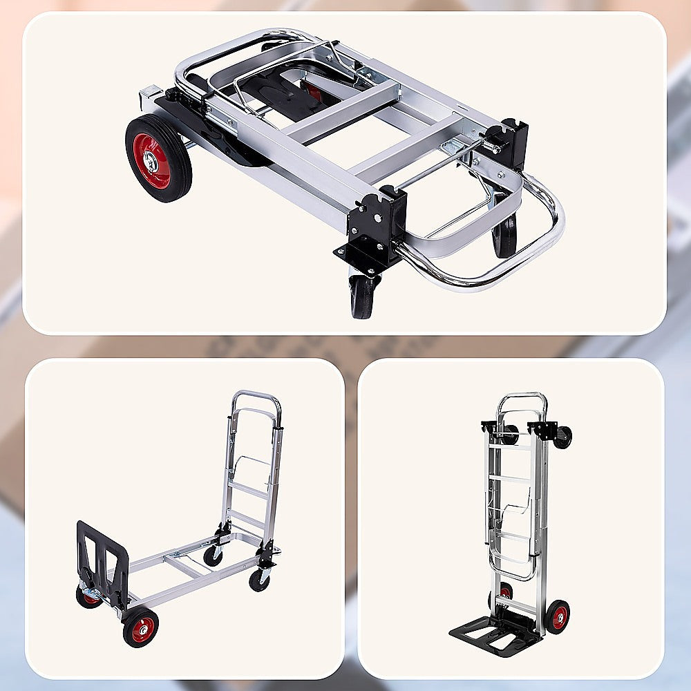 Hand Truck 2 in 1 Folding Dolly Cart 180kg Capacity Heavy Duty Aluminium