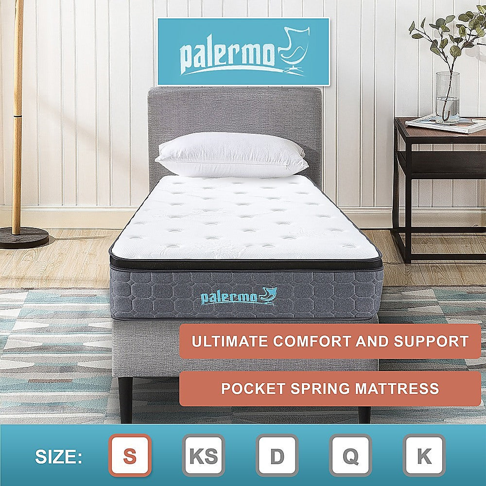 Single Euro Top Pocket Spring Mattress Motion Isolation Comfort with CertiPUR-US® Certified Foam Layers