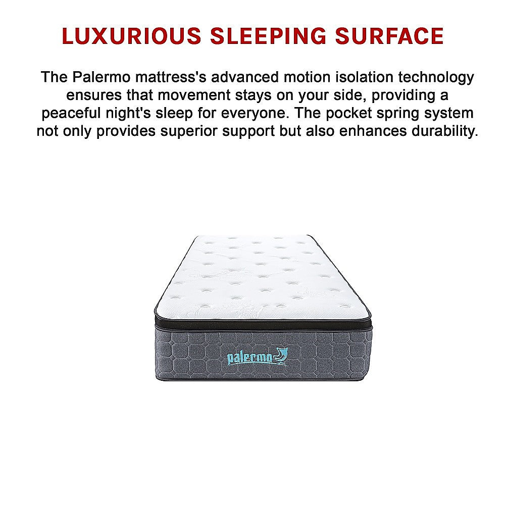 Single Euro Top Pocket Spring Mattress Motion Isolation Comfort with CertiPUR-US® Certified Foam Layers