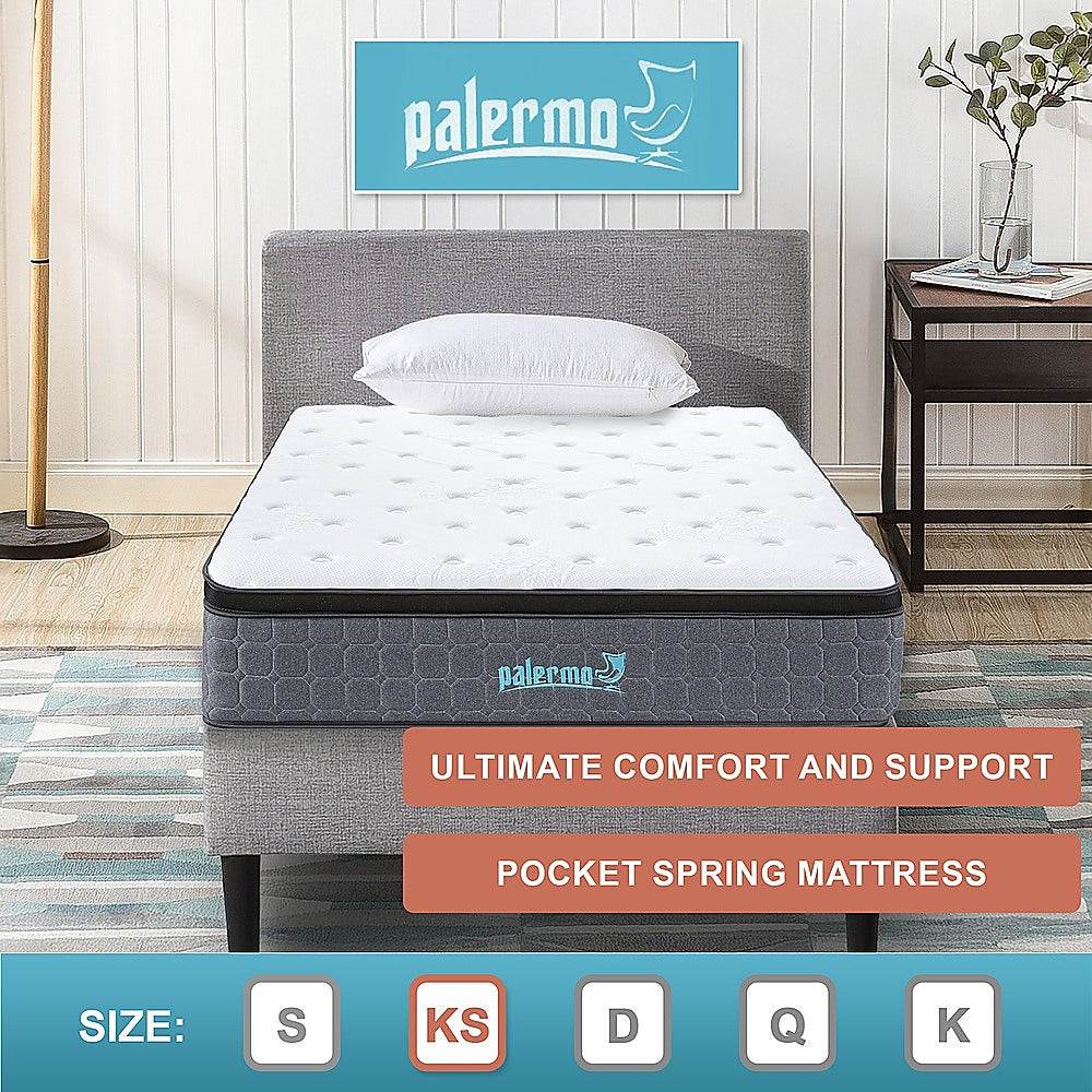 King Single Euro Top Pocket Spring Mattress – Motion Isolation Comfort with CertiPUR-US® Certified Foam Layers