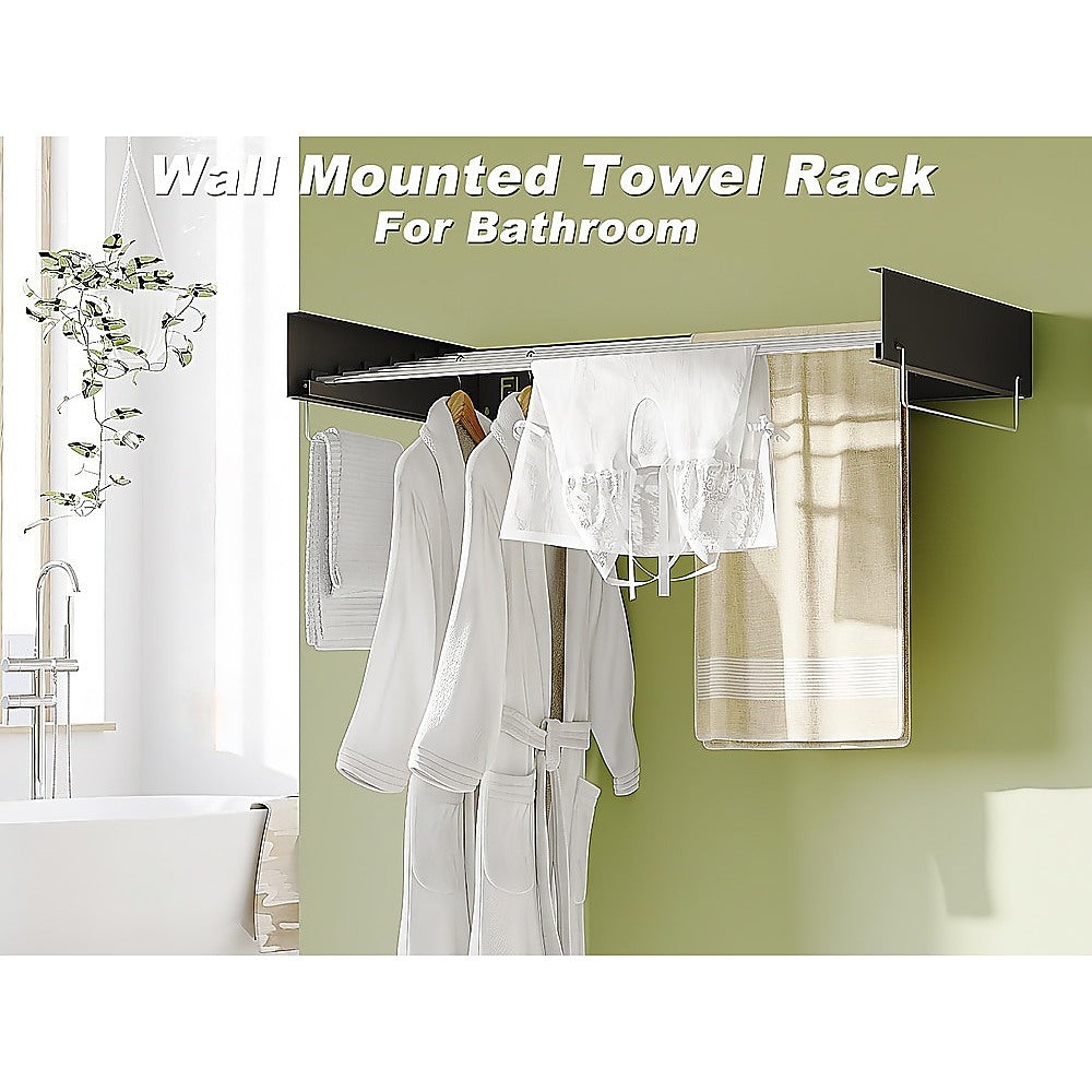 Collapsible Laundry Drying Rack ??Wall Mounted Clothes Airer for Indoor or Outdoor