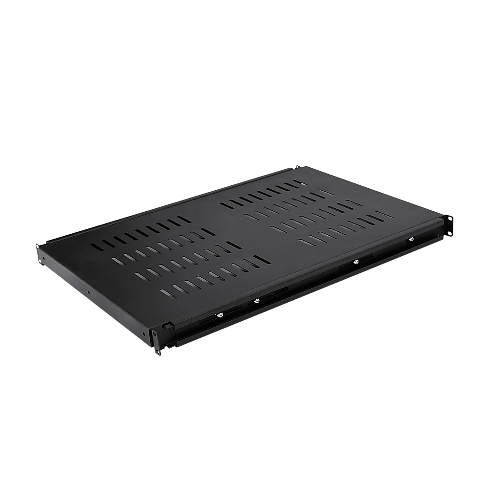 1U Sliding Server Rack Shelf 26 Inch Deep Vented for 19 Inch Cabinet