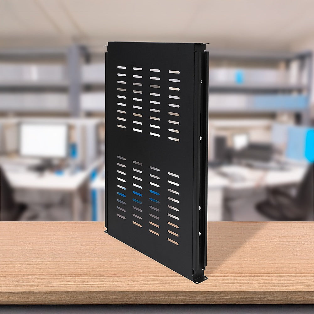 1U Sliding Server Rack Shelf 26 Inch Deep Vented for 19 Inch Cabinet