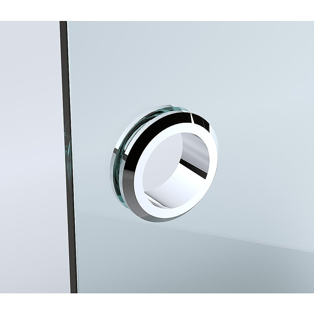 90cm Frameless Diamond Shower Screen with Chrome Brackets and SS Hinges