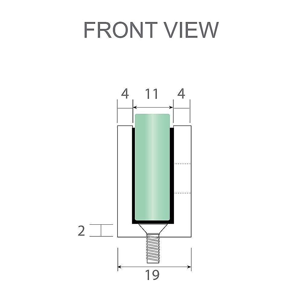 100cm Wall-to-Wall Frameless Shower Screen with White Brackets, SS Hinges & U-Brackets and Floor U-Bracket