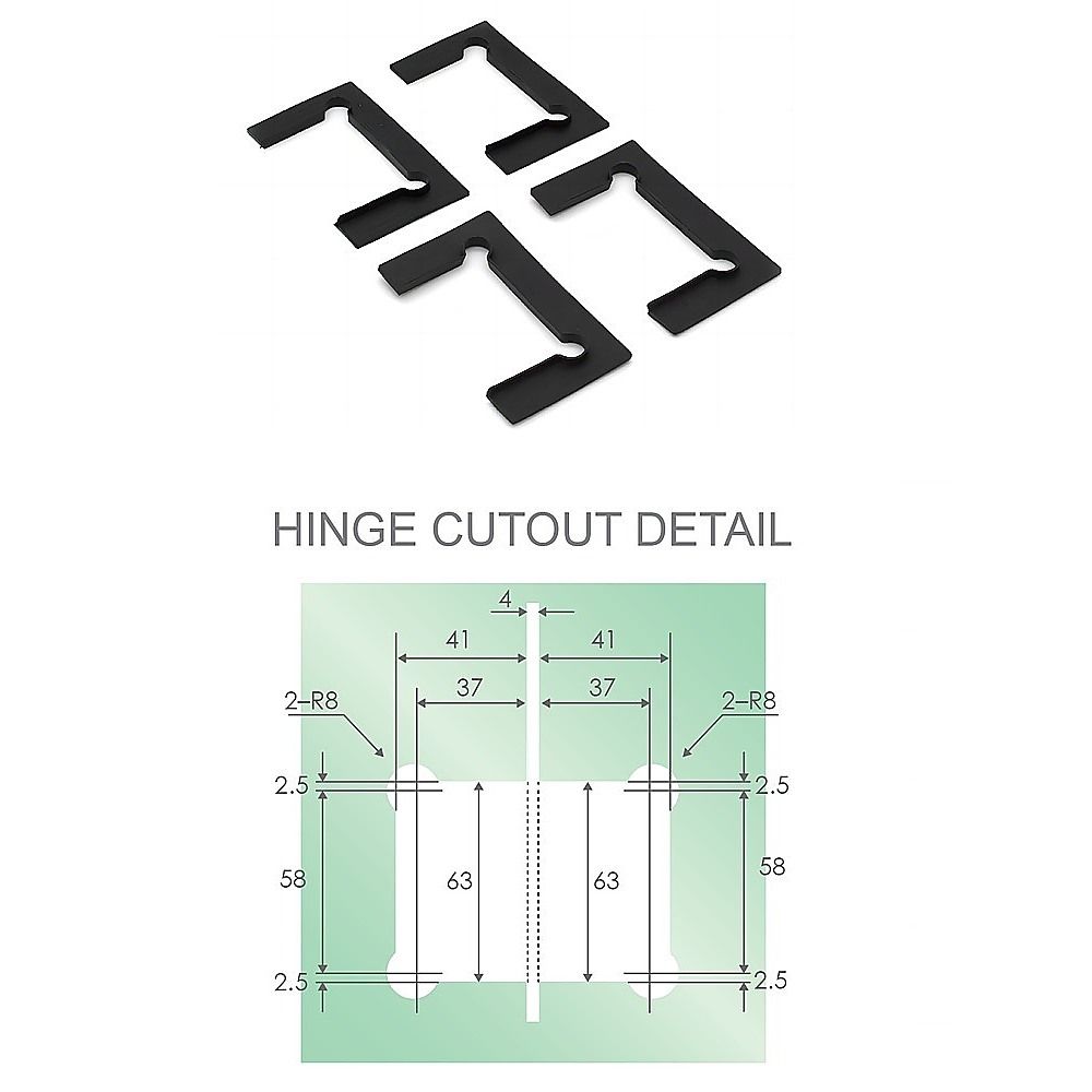 90x90cm Double Door Corner Shower – Black F-Brackets with SS Hinges for Contemporary Bathrooms