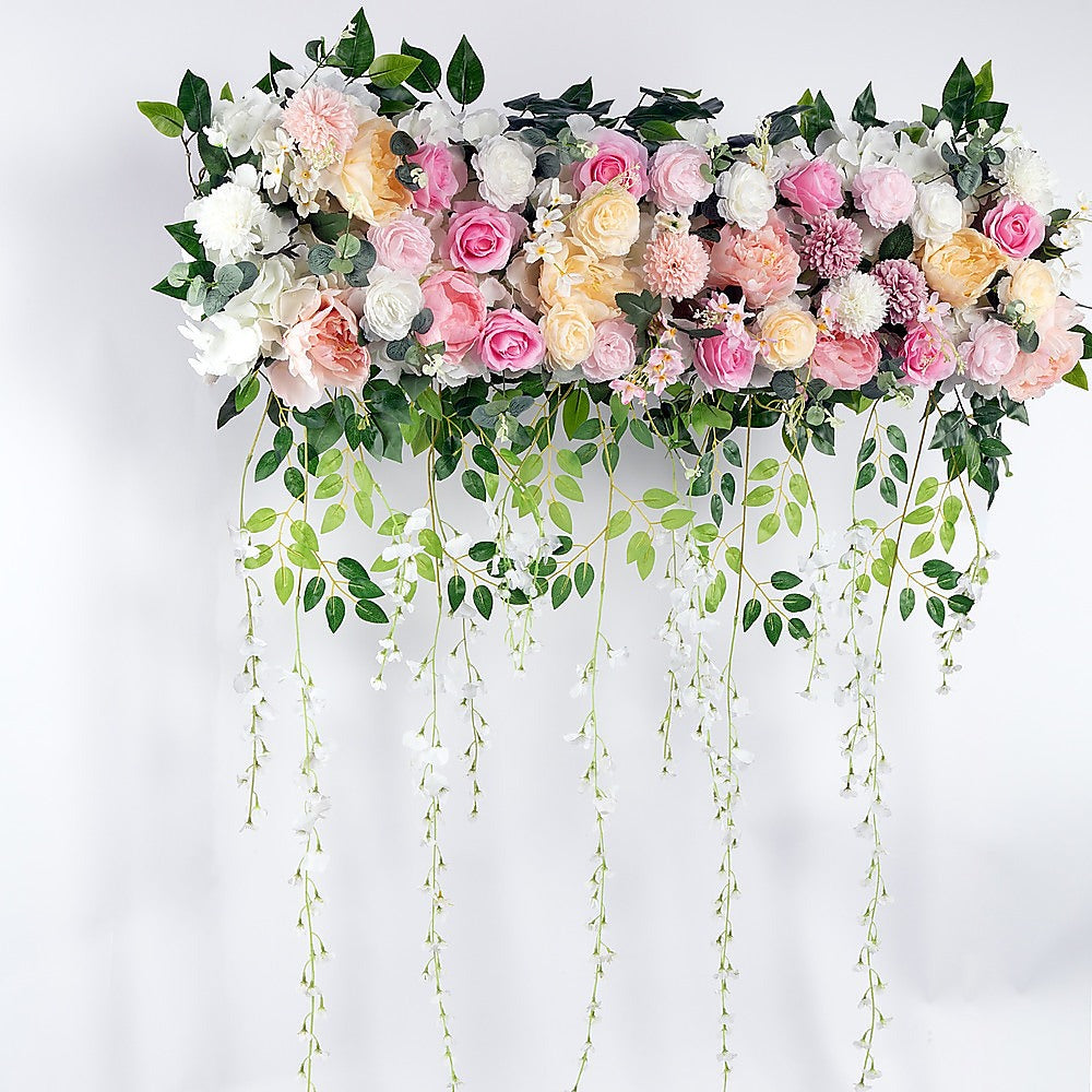 1M Artificial Flower Runner Arrangement Panel Wall Rose DIY Wedding Party D?cor