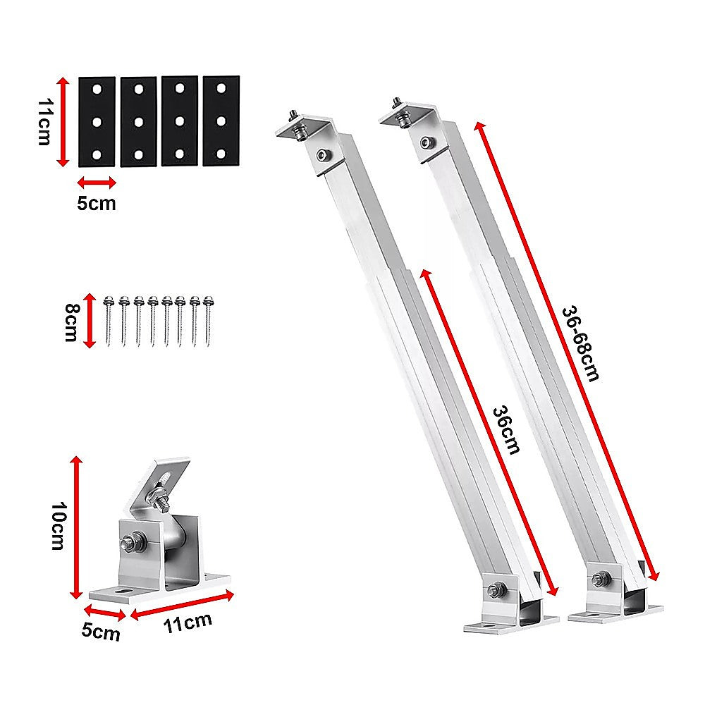 Adjustable Solar Panel Tilt Mount Brackets Kit ??Roof, Ground & Boat Mounting System for Secure Installation