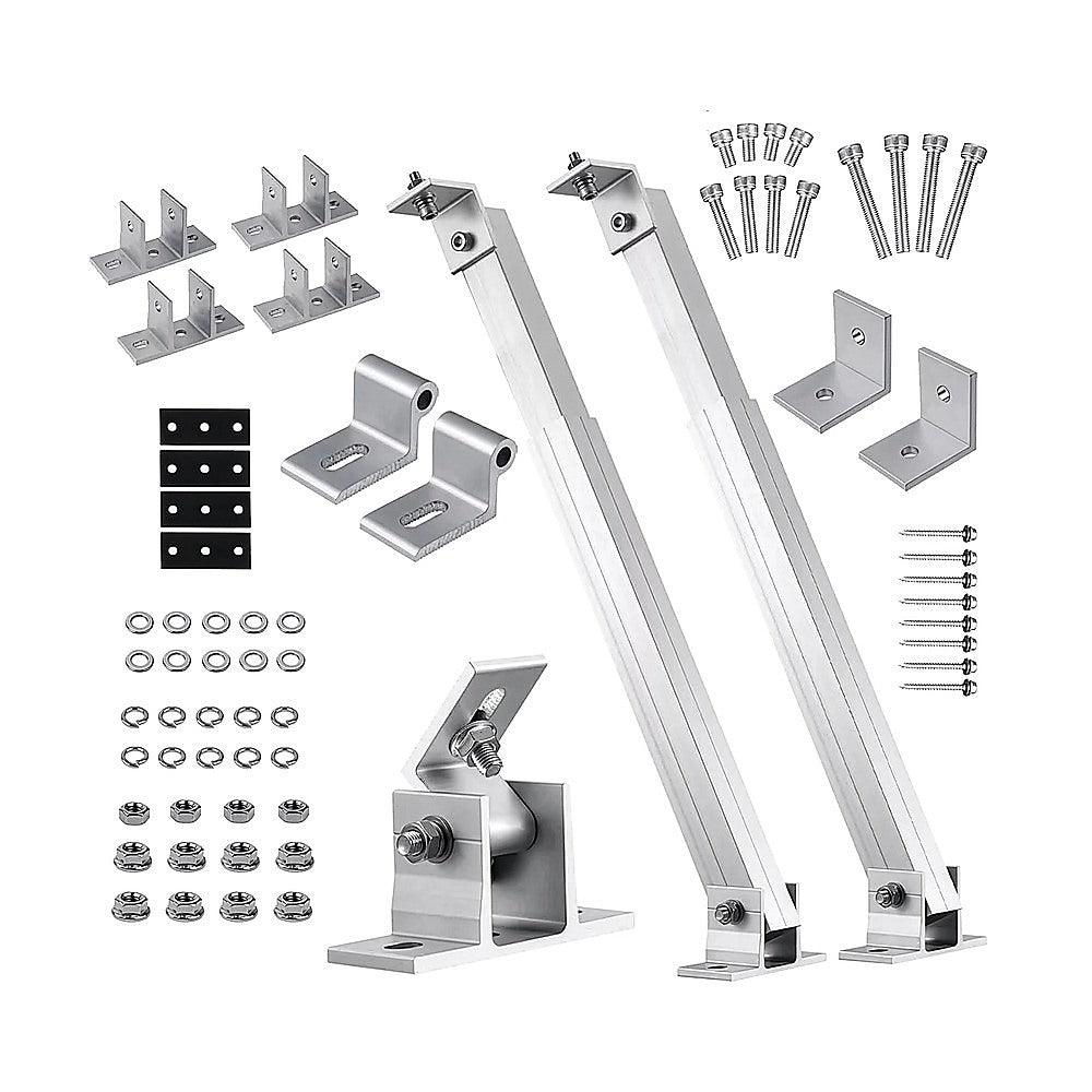 Adjustable Solar Panel Tilt Mount Brackets Kit – Roof, Ground & Boat Mounting System for Secure Installation