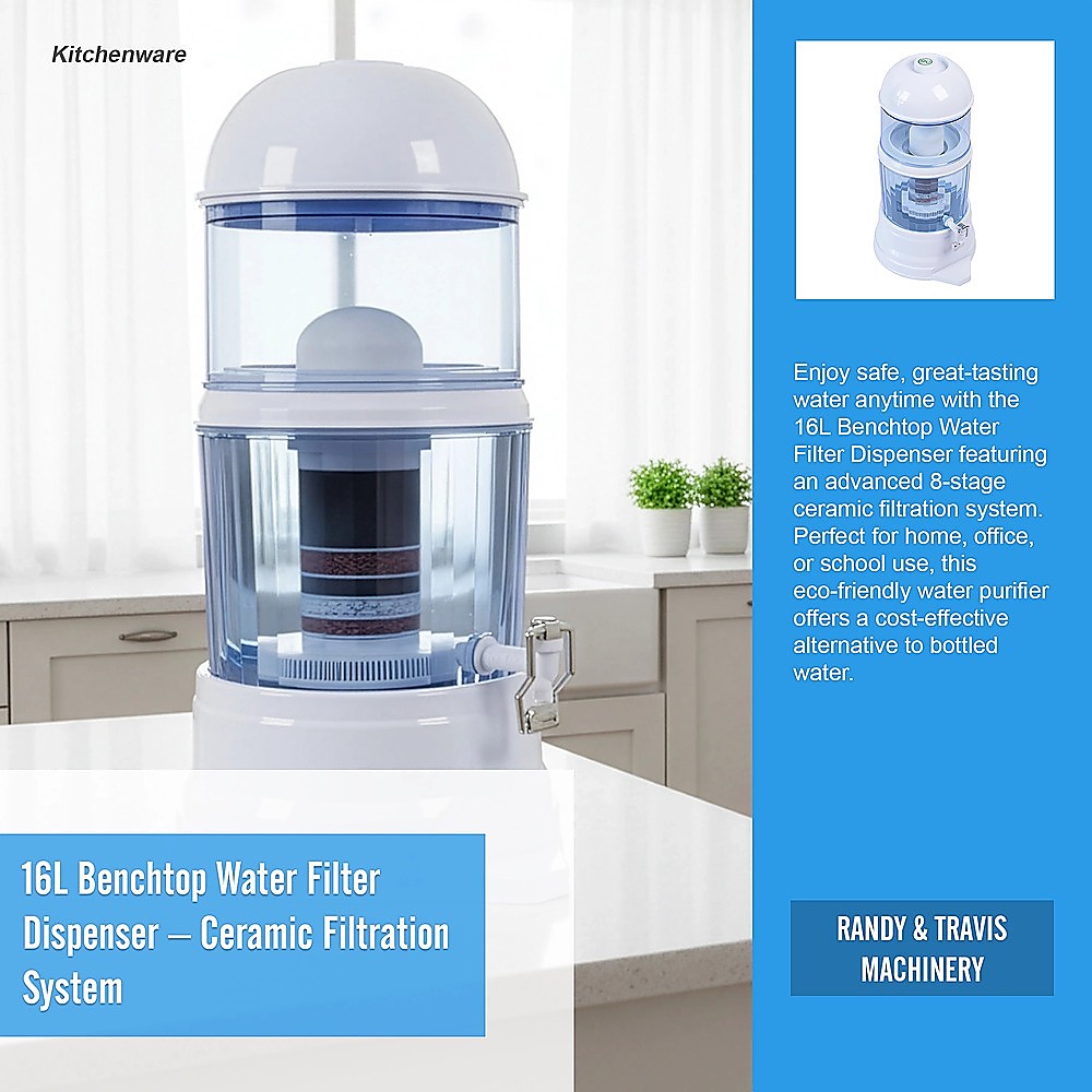 16L Benchtop Water Filter Dispenser ??Ceramic Filtration System